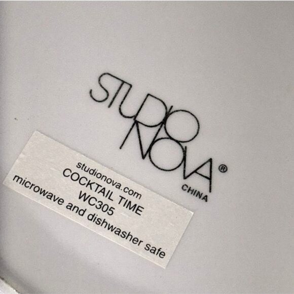 Studio Nova Cocktail Time Dessert Plates Set Of 4 With Martini & Champagne Quote - Picture 7 of 9